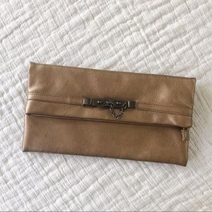 🆕 NWOT EXPRESS Metallic Bronze Fold Over Clutch